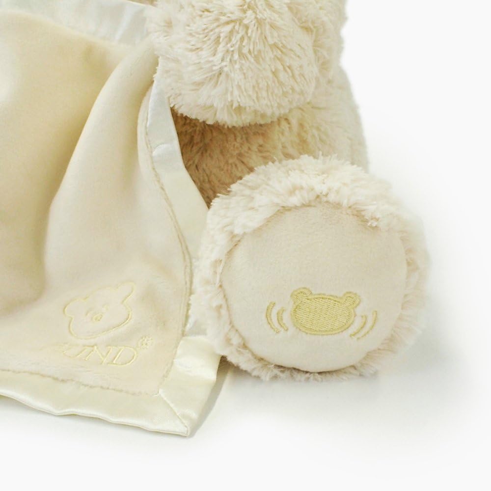 Baby GUND Peek-A-Boo My 1st Teddy Cream Bear Animated Plush Stuffed Animal, 11.5": Toys & Games