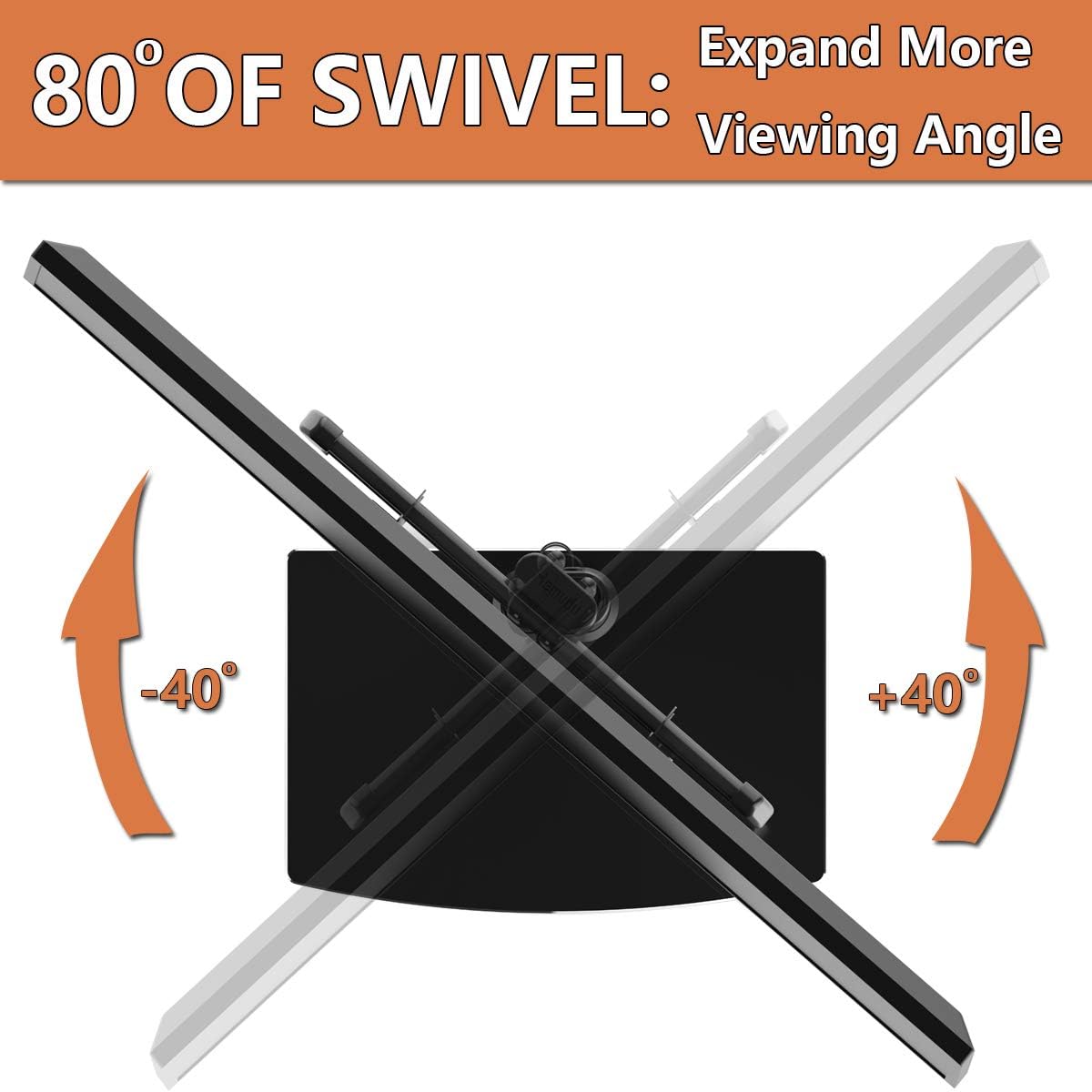 Universal Swivel TV Stand/Base Table Top TV Stand 32 to 70 inch TVs 80 Degree Swivel, 4 Level Height Adjustable - Image 5