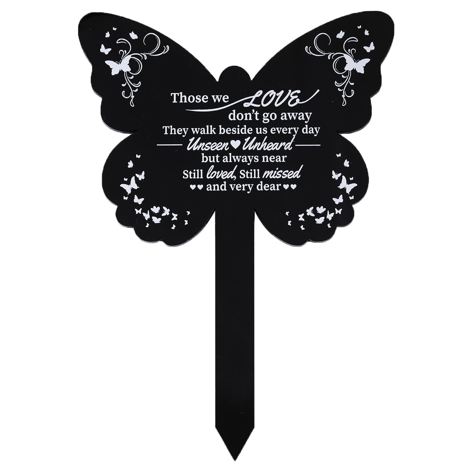 GLOBLELAND Memorial Remembrance Plaque Stake Acrylic Plaque Memorial Commemoratory Sign Garden Remembrance Decoration Those We Love Do Not Go Away