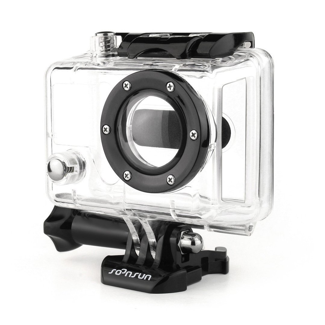 SOONSUN Side Open Skeleton Housing Case for GoPro HD Hero 1 & Hero 2, Frame Mount for Audio Recording and Live Streaming Setup