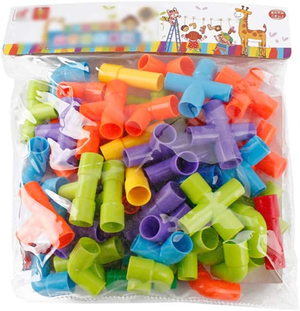 NiceButy 1 set of colored building pipe socket assembly DIY pipe block interlocking construction children's style 033 educational toys