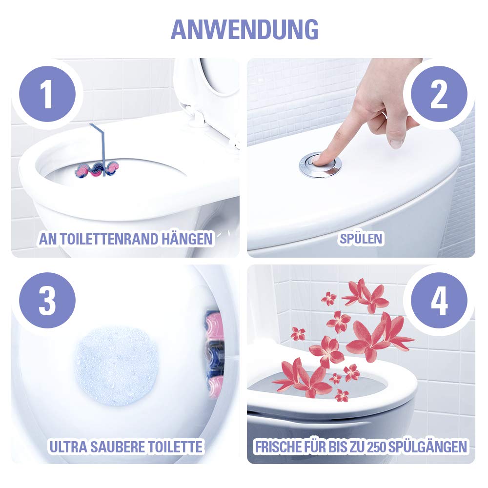 Cillit Bang WC Steine Toilette – WC-Reiniger und Duftspüler gegen Schmutz und Kalk – Blüten Frische – 3 x 2er Pack 5