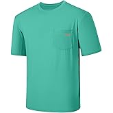 BASSDASH Men’s UPF 50+ Performance Short Sleeve Pocket T-Shirt UV Sun Protection Fishing Hiking Kayaking Sports Shirts