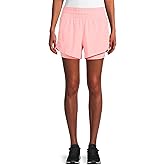 Avia Activewear Women's Running Shorts with Bike Liner with Zip Pockets (Mystic Coral-L)