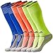 RADIASTIC Boys Soccer Socks Compression, Blue & Orange & Green, Pack of 3
