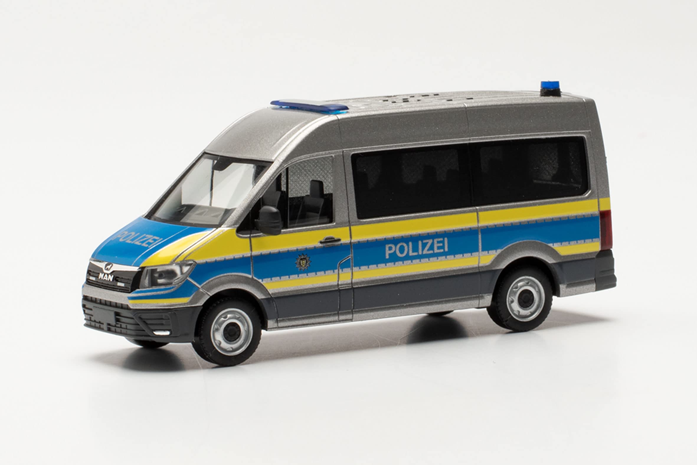 herpa 096638 Man Man TGE Bus High Roof Polizei Baden-Württemberg Car Miniature Models Small Model Collectible Detailed Multi-Colour