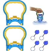 2Pcs 5 Gallon Water Bottle Handles Ergonomic Bottle Carrier Lifter, 4Pcs Food Grade Silicone Replacement Gallon Caps for 55mm Top Diameter Water Bottle for Easy Lifting and Transporting Water Bottles
