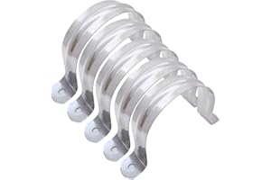 SDY 5 Pcs 3inch Rigid Pipe Strap,Two Hole Stainless Steel Strap U Bracket, Widened Tube Strap Tension Clip Assortment Kit Heavy Duty Pipe Clamp（90mm）