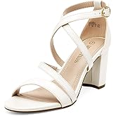 DREAM PAIRS Women’s Ankle Strap Dress Pump Low Chunky Heel Sandals
