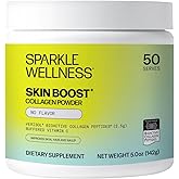 Sparkle Wellness VERISOL Bioactive Hydrolyzed Collagen Peptides | Collagen Powder Supplement with Vitamin C for Skin, Hair & Nail Health | Skin Boost (No Flavor) [50-Serves]