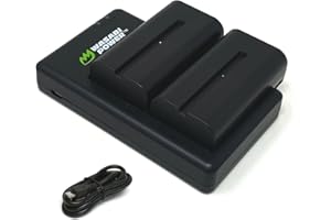 Wasabi Power F550 Battery (2-Pack) and Dual Charger Replacement for Sony L Series, NP-F330, NP-F530, NP-F550, NP-F570, CN-160