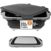 Drip EZ Collapsible BBQ Prep Tub- for Meal Prep Marinating Food Storage - Includes Cutting Board & Locking Lid - (1) OG - Bla
