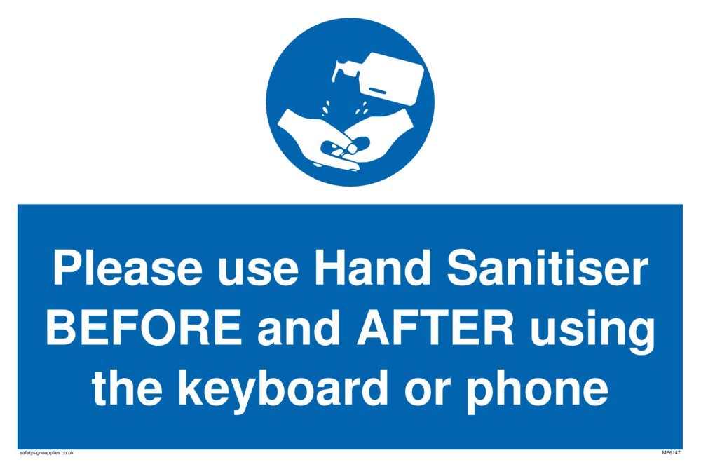Please use Hand Sanitiser BEFORE and AFTER using the keyboard or phone