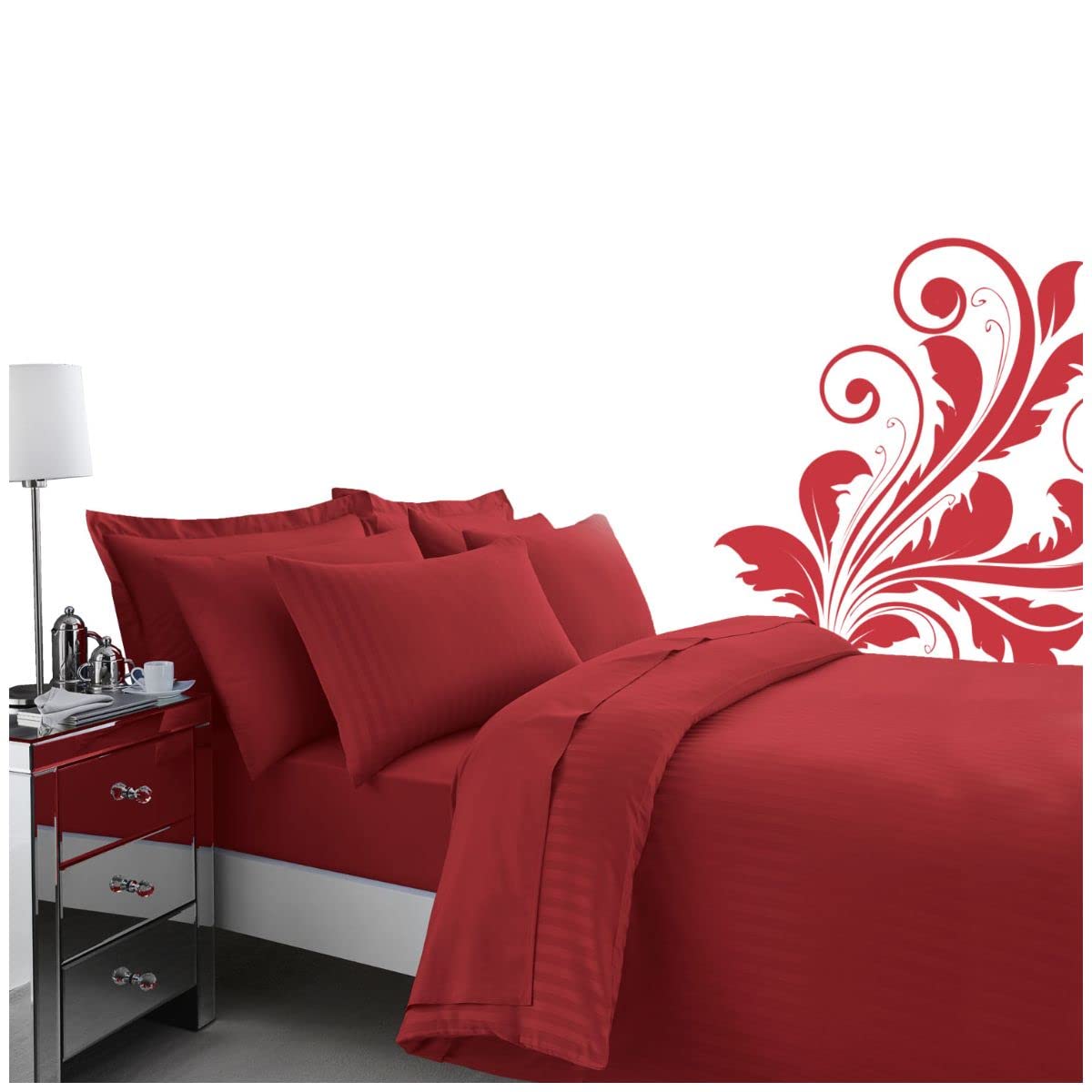 Gaveno Cavalia Soft and Luxurious 200 Thread Count Egyptian Cotton DUVET SET With Duvet Cover and Pillow Case Red Double