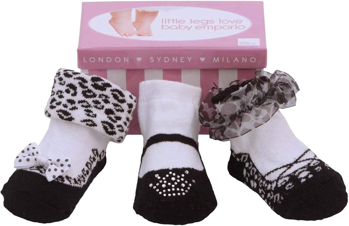 Baby Girls 0M24M Mary Jane Socks, 3Pair Gift Box Set (09