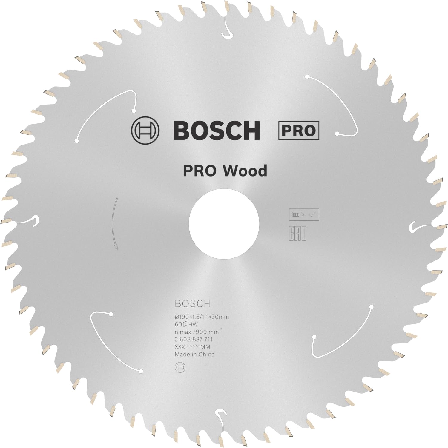 Bosch 1x PRO Wood Circular Saw Blade for Cordless Hand-Held Circular Saws (for Softwood, Hardwood, Ø mm, Professional Accessory Hand-Held Circular Saw)