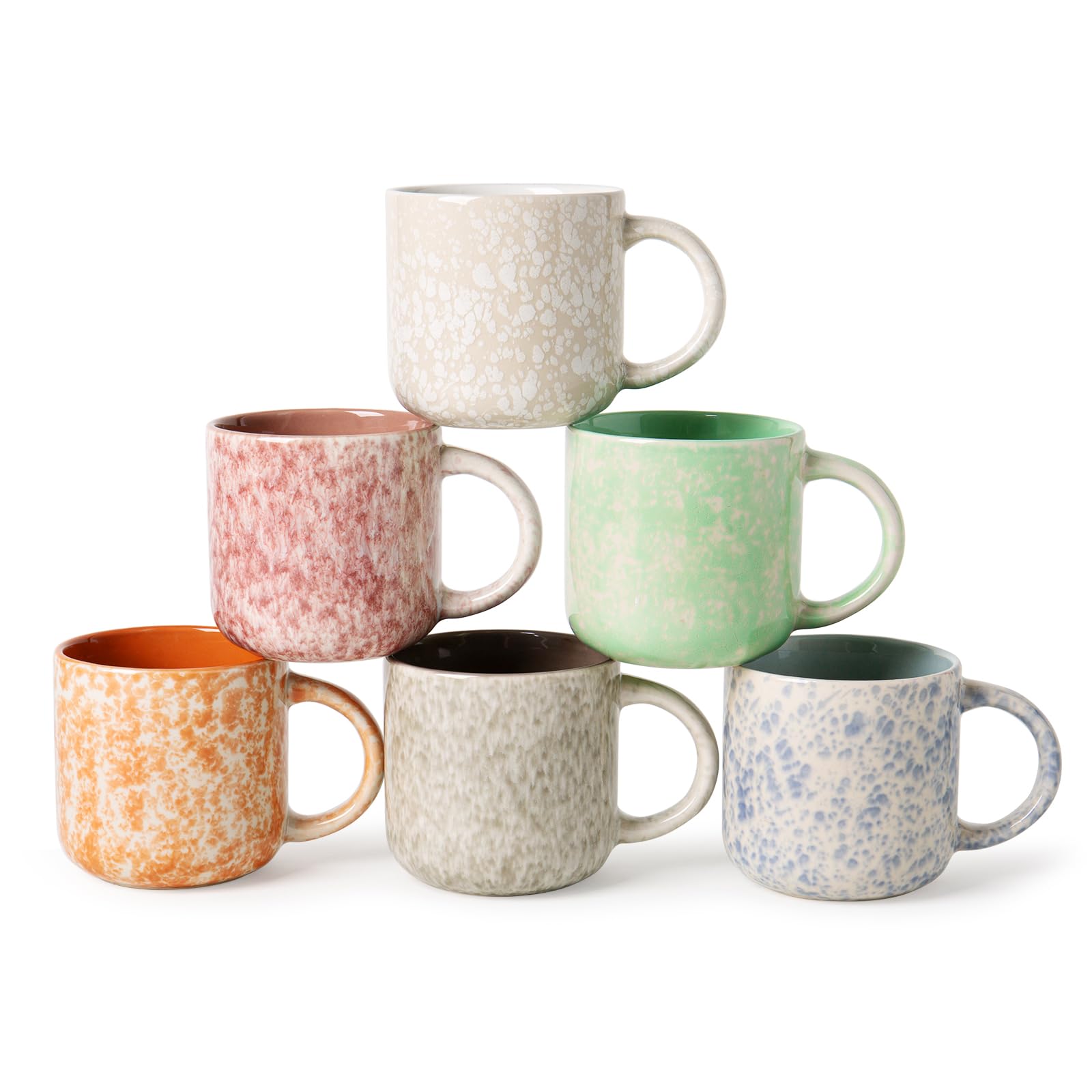 Photo 1 of 12 OZ Coffee Mugs Set of 6, Modern Coffee Mugs Set with handle for Tea/Latte/Cappuccino/Milk/Cocoa.