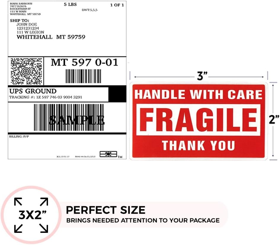 enKo (2 Pack) 12 inch x 72 feet Bubble Cushioning Wrap Roll Perforated 20 Fragile Sticker Labels for Moving Shipping Packing Boxes Supplies : Office Products