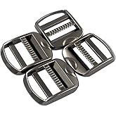 DGOL 10 pcs 1 inch Strong Heavy Shinning Zinc Alloy Ladder Lock Slider Adjustable Webbing Strap Release Buckles (GUNMETAL)