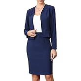 Allegra K Business Skirt Suit Set for Women Office Work Open Front Blazer and Pencil Skirt Elegant 2 Piece Outfits