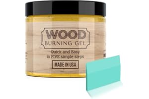 SAMORILLO Wood Burning Gel and Mini Squeegee - Made in USA - 4 OZ Wood Burning Paste for Crafting, Drawing and DIY Arts and Crafts - Mini Squeegee Included - Creates Beautiful Art in Minutes