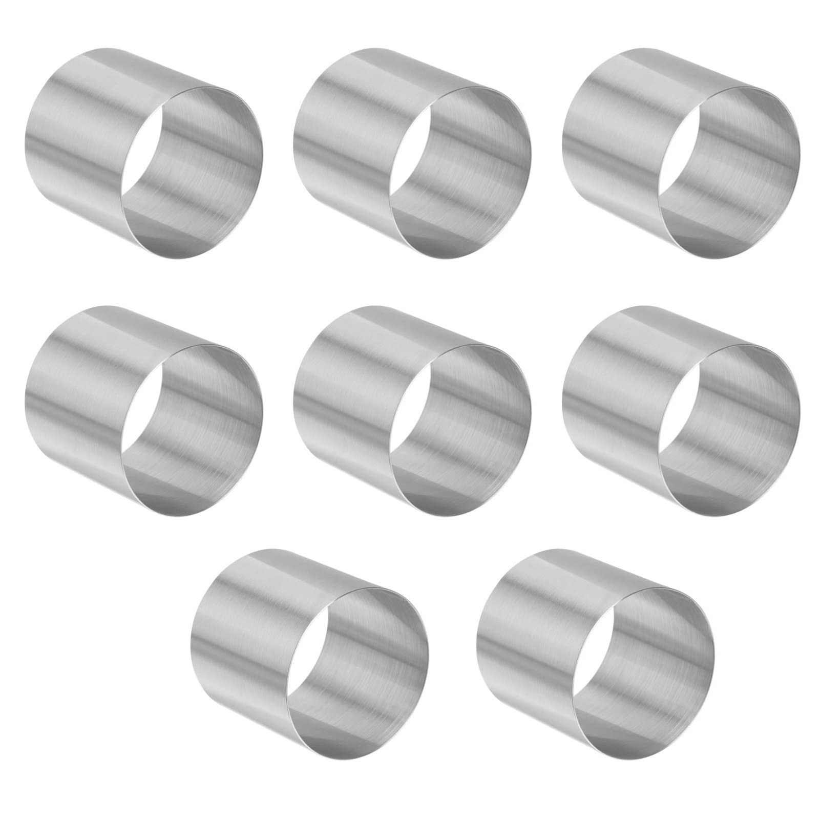 DOITOOL 8Pcs Mini Cheesecake Moulds 5cm x 5cm - Stainless Steel Small Cake Rings for Baking - Bottomless Round Mousse Mold and Food Presentation Ring for Tart Dessert Pastry Cooking