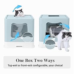 Bolux Foldable Cat Litter Box with Lid, Extra Large