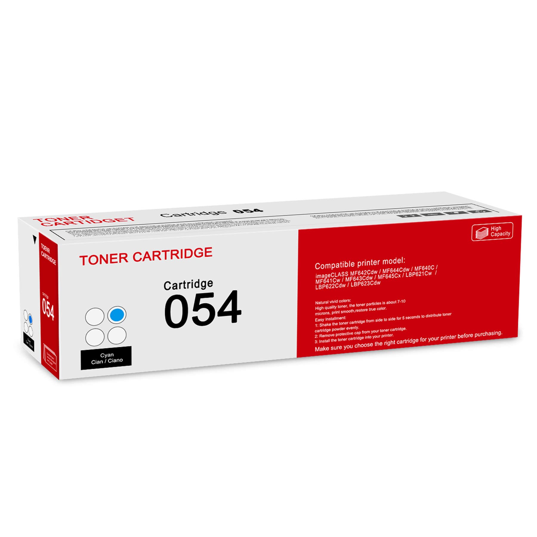 Photo 1 of 1 Pack 054 3023C001 Cyan Toner Cartridge: Compatible CRG-054 Replacement for Canon imageCLASS MF642Cdw MF644Cdw MF640C MF641Cw MF643Cdw MF645Cx LBP621Cw LBP622Cdw LBP623Cdw Printer