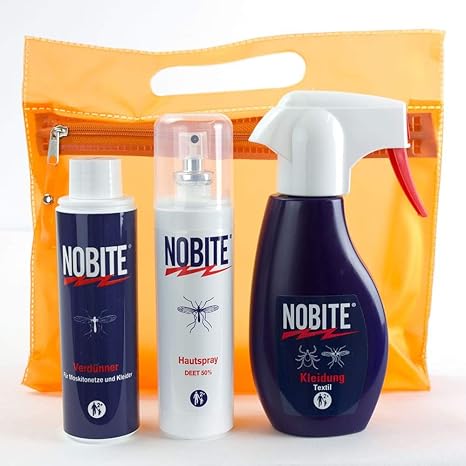 NOBITE Spar-Set: 3er Pack, HAUTSPRAY + VERDÜNNER + Kleidung, Anti-Moskito-Zecken-Schutz - MÜCKENSCHUTZ + RennerXXL KULTURBEUT
