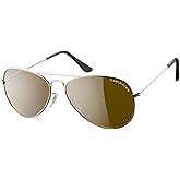 Eagle Eyes Classic Aviator Sunglasses -Silver Stainless Steel Frame (58mm), Polarized Lenses