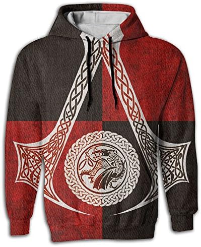 BINGGOO Nordic Runes Novelty Hoodie Hip Hop Oversized Tops Shirt Coat