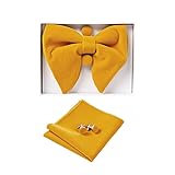 GUSLESON Mens Gold Velvet Pre-tied Adjustable Bow