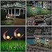 YUNLIGHTS Garden Solar Lights Pathway Outdoor Moon Crackle Glass Globe Stake Metal Lights,Waterproof Warm White LED for Lawn,Patio or Courtyard