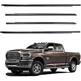 ItranMc Weatherstrip Window Molding Trim Seal For 2009-2021 Dodge Ram 1500 2500 3500 4500 5500 Truck Crew Cab,Black Outer Door Window Trim Seal Belt,Replace#55112376AH 55112377AH 55372138AH 55372139AH