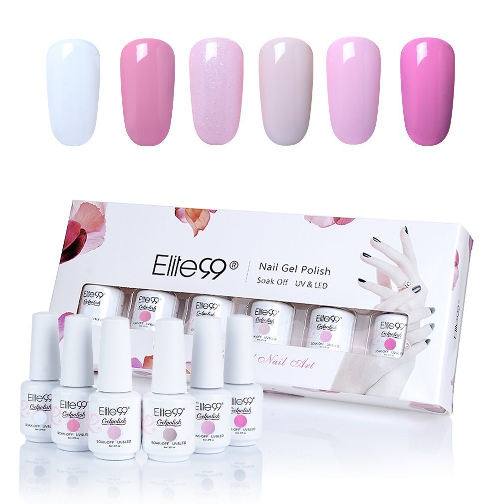 Vernis Semi permanent Elite99 Vernis à Ongles Gel UV LED Soakoff 6pcs Kit Manicure Pour Ongle