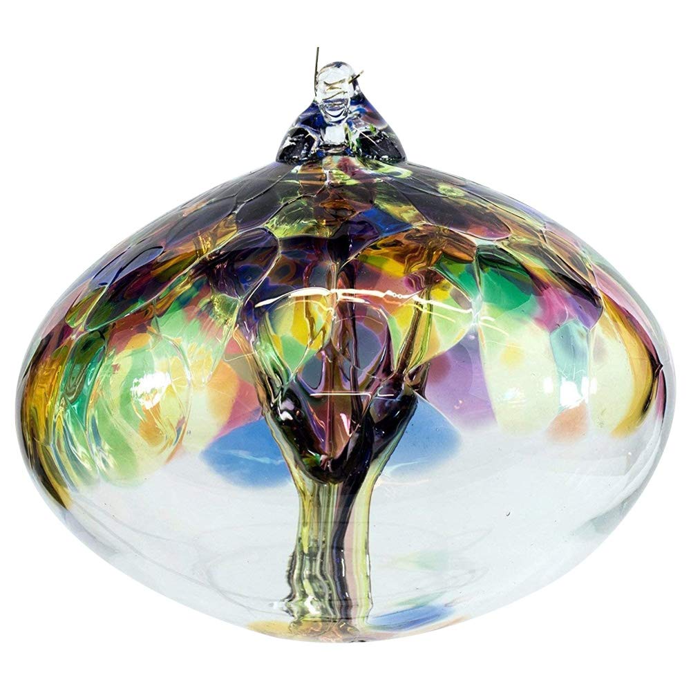 Milford Collection Orb Tree of Life Small Glass Globe - Multicoloured