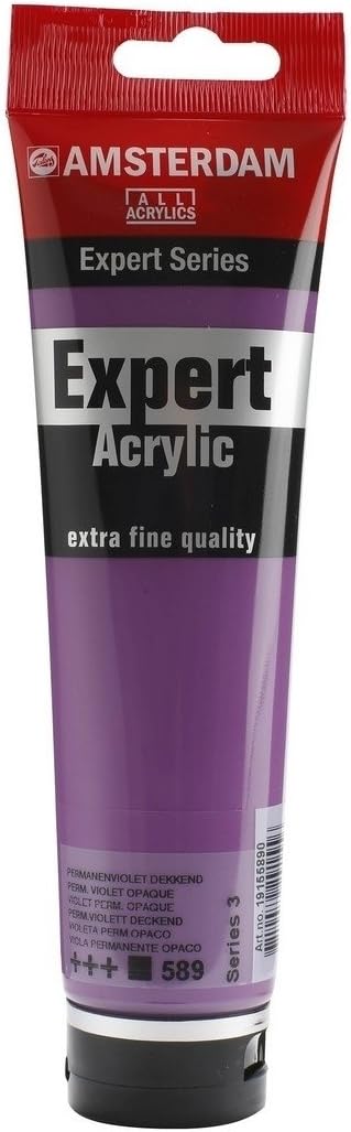 Amsterdam Expert Series Acrylic Paint, Permanent Violet Opaque 589-150 ml Tube, Heavy Body Professional Grade
