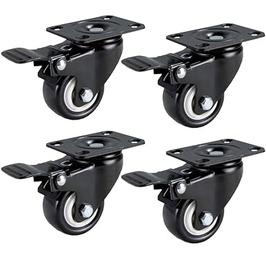 8 Roulettes Pivotantes 50mm - Capacité 40kg Par Roue Pour Meubles Lourds