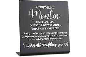 VIVOPISEW Thank You Gifts for Mentor Farewell Gifts for Mentor Teacher Boss Desk Cubicle Décor Keepsake for Colleagues Women Desk Sign for Home Office Bar Accessories Vsk54