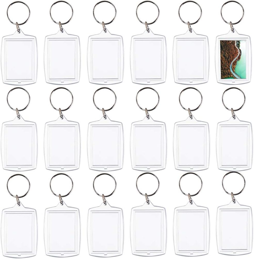 30 PCS Photo Insert Keychains, Acrylic Clear Blank Keyrings Picture