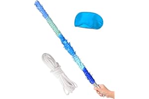 ENRIQ 30 Inch Piñata Stick Kit Unbreakable Pinata Stick with Blindfold Blind Rope Suitable for Boys Girls Adults Can Have Fun at Any Party (Blue)