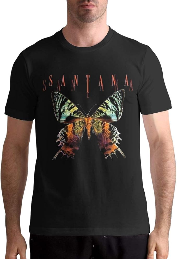 Amazon.com: Santana Shirt Men's Short Sleeve Graphic Tee Black Cotton T-Shirt XL: Clothing