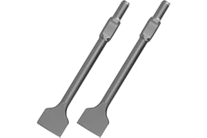MUKCHAP 2 PCS 3 inch Hex Shank Replacement Scraping Chisel, Steel Chisel Bit 1-1/8" for Electric Demolition Jack Hammer, Silv