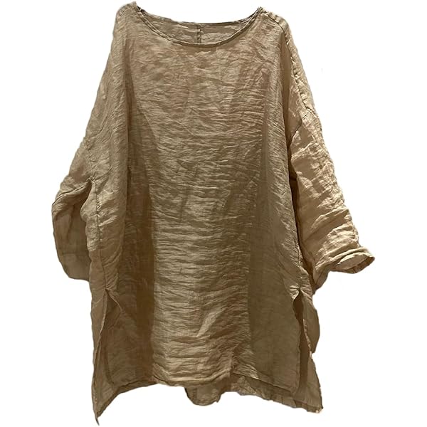 Women's Cotton Linen Shirt - Long Sleeve Mullet Collar Blouse With Ruffle Cuffs
