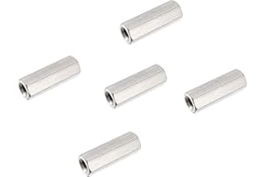 Smartsails 5PCS M5 X 0.8-Pitch 20mm Length 304 Stainless Steel Metric Hex Coupling Nut