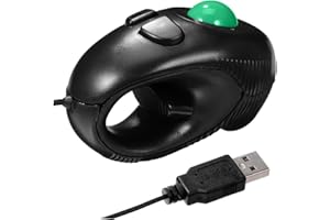 OATIPHO Portable Handheld Trackball Mouse, Mini 4d USB Wired Finger Thumb Mouse for Laptop Computer Pc. Ergonomic Off-Table C