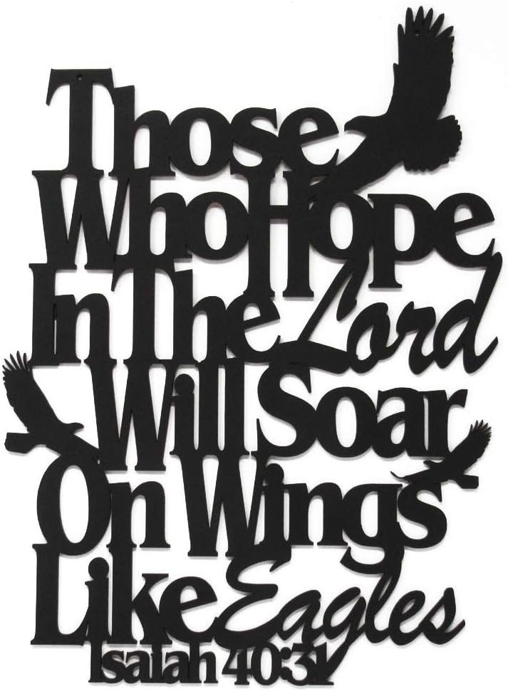 Inspirational Word Art, Christian Faith Biblical Verse Wall Sign, Hand-Made Wooden Decoration Plaque for Home, Office, Church (Those Who Hope in The Lord)