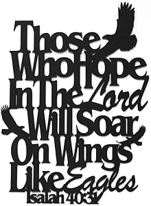 Inspirational Word Art, Christian Faith Biblical Verse Wall Sign, Hand-Made Wooden Decoration Plaque for Home, Office, Church (Those Who Hope in The Lord)