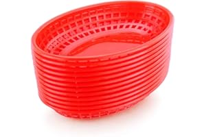 New Star 44164 Fast Food Baskets, 9.25 by 6-Inch, Red, Set of 12