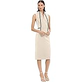 Donna Morgan Womens Sleek Sophisticated Contrast Trim Workwear Sheath Office Career Ceremony
